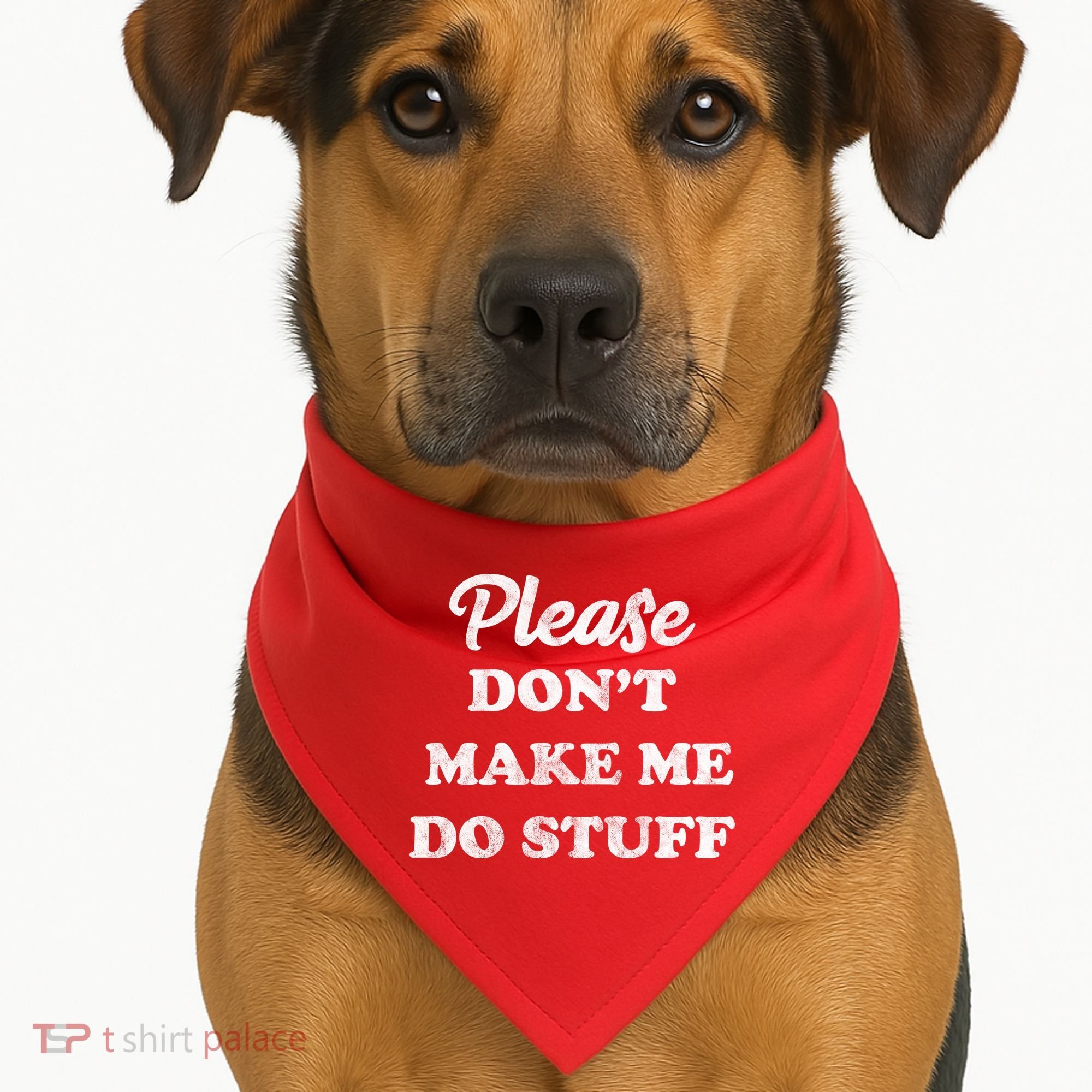 Please Don't Make Me Do Stuff USA-Made Doggie Bandana