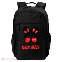 Polka Dot Messy Bun International Dots Day Teacher Happy Dot Day Gift Backpack thumb 0