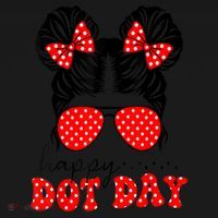 Polka Dot Messy Bun International Dots Day Teacher Happy Dot Day Gift Coaster thumb 2