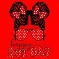 Polka Dot Messy Bun International Dots Day Teacher Happy Dot Day Gift Santa Hat thumb 1