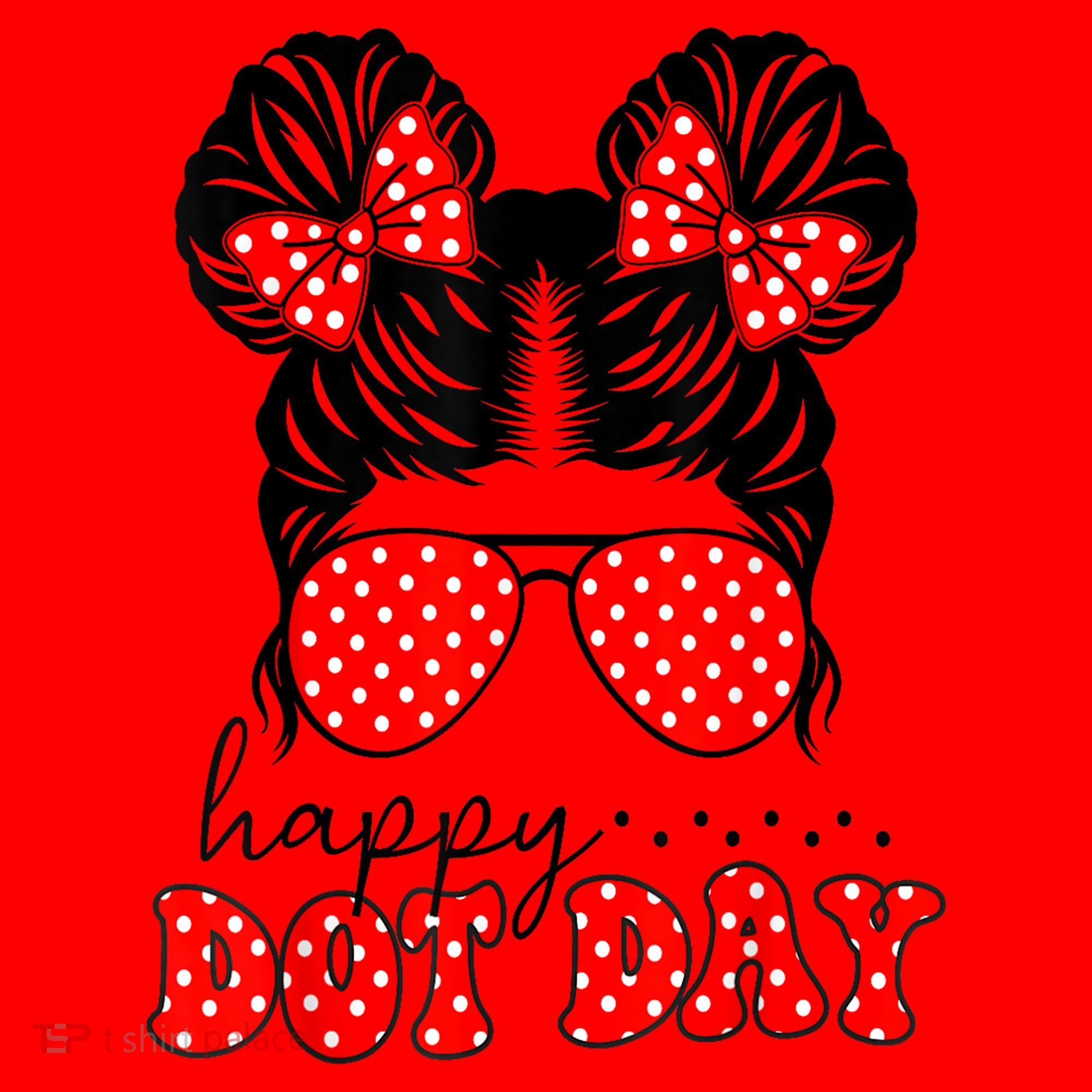 Polka Dot Messy Bun International Dots Day Teacher Happy Dot Day Gift Santa Hat