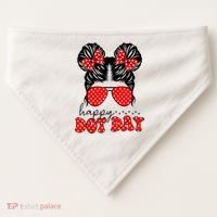 Polka Dot Messy Bun International Dots Day Teacher Happy Dot Day Gift USA-Made Doggie Bandana thumb 0