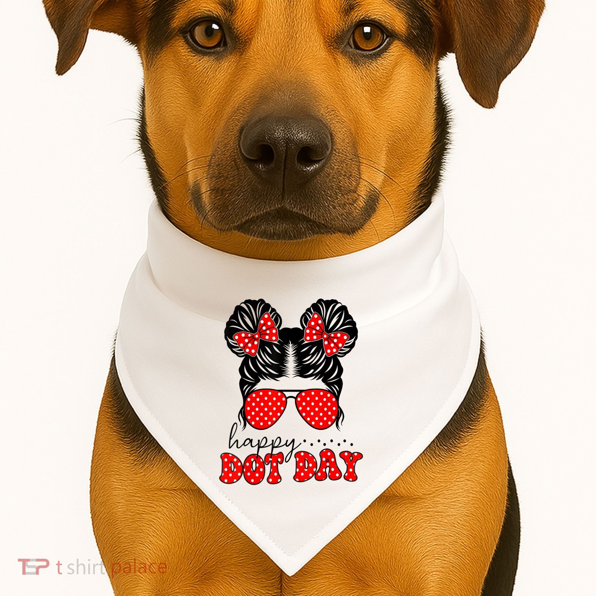 Polka Dot Messy Bun International Dots Day Teacher Happy Dot Day Gift USA-Made Doggie Bandana