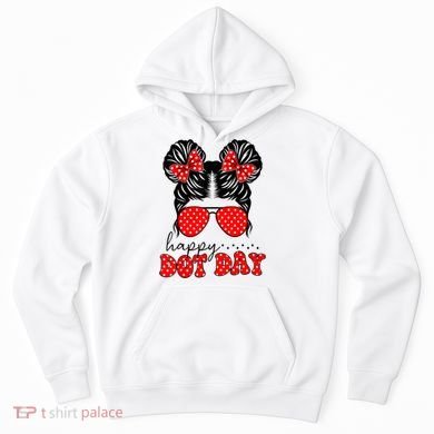 Polka Dot Messy Bun International Dots Day Teacher Happy Dot Day Gift Hoodie