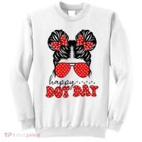 Polka Dot Messy Bun International Dots Day Teacher Happy Dot Day Gift Sweatshirt thumb 0