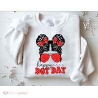Polka Dot Messy Bun International Dots Day Teacher Happy Dot Day Gift Sweatshirt thumb 2
