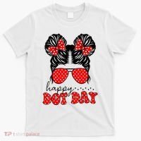 Polka Dot Messy Bun International Dots Day Teacher Happy Dot Day Gift T-Shirt thumb 0