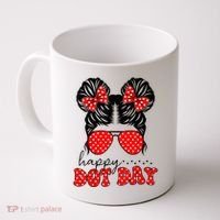 Polka Dot Messy Bun International Dots Day Teacher Happy Dot Day Gift Coffee Mug thumb 0