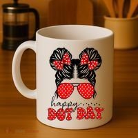 Polka Dot Messy Bun International Dots Day Teacher Happy Dot Day Gift Coffee Mug thumb 4