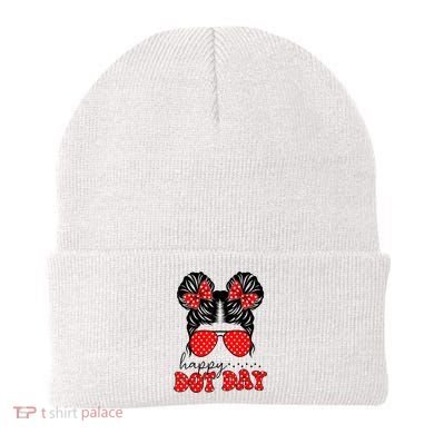 Polka Dot Messy Bun International Dots Day Teacher Happy Dot Day Gift Beanie