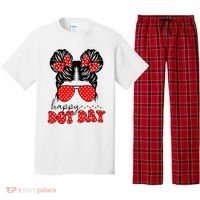 Polka Dot Messy Bun International Dots Day Teacher Happy Dot Day Gift Pajama Set thumb 0
