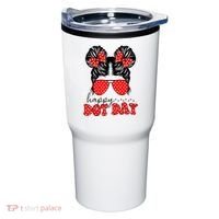 Polka Dot Messy Bun International Dots Day Teacher Happy Dot Day Gift Tumbler thumb 0