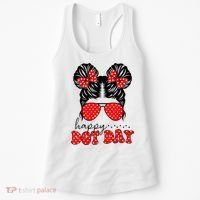Polka Dot Messy Bun International Dots Day Teacher Happy Dot Day Gift Women's Tank Top thumb 0