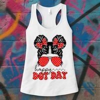 Polka Dot Messy Bun International Dots Day Teacher Happy Dot Day Gift Women's Tank Top thumb 3
