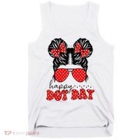 Polka Dot Messy Bun International Dots Day Teacher Happy Dot Day Gift Tank Top thumb 0