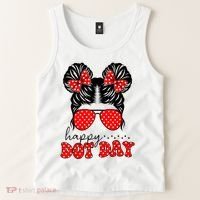 Polka Dot Messy Bun International Dots Day Teacher Happy Dot Day Gift Tank Top thumb 2