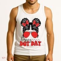 Polka Dot Messy Bun International Dots Day Teacher Happy Dot Day Gift Tank Top thumb 3