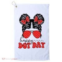 Polka Dot Messy Bun International Dots Day Teacher Happy Dot Day Gift Golf Towel thumb 0