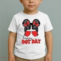 Polka Dot Messy Bun International Dots Day Teacher Happy Dot Day Gift Toddler T-Shirt thumb 2
