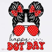 Polka Dot Messy Bun International Dots Day Teacher Happy Dot Day Gift Toddler T-Shirt thumb 4