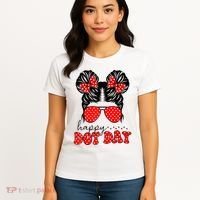 Polka Dot Messy Bun International Dots Day Teacher Happy Dot Day Gift Women's T-Shirt thumb 4