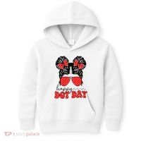 Polka Dot Messy Bun International Dots Day Teacher Happy Dot Day Gift Kids Hoodie thumb 0