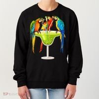 Parrots Drinking Margarita On Summer Vacation Birds Tee Gift Women's Sweatshirt thumb 0