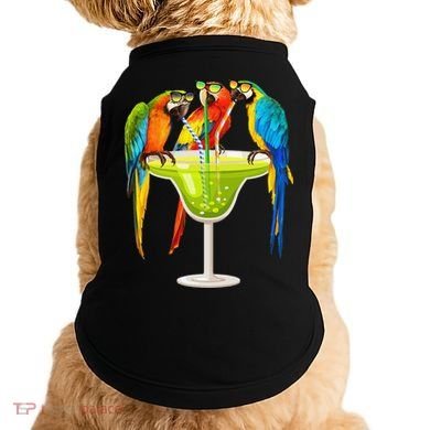 Parrots Drinking Margarita On Summer Vacation Birds Tee Gift Doggie Tank