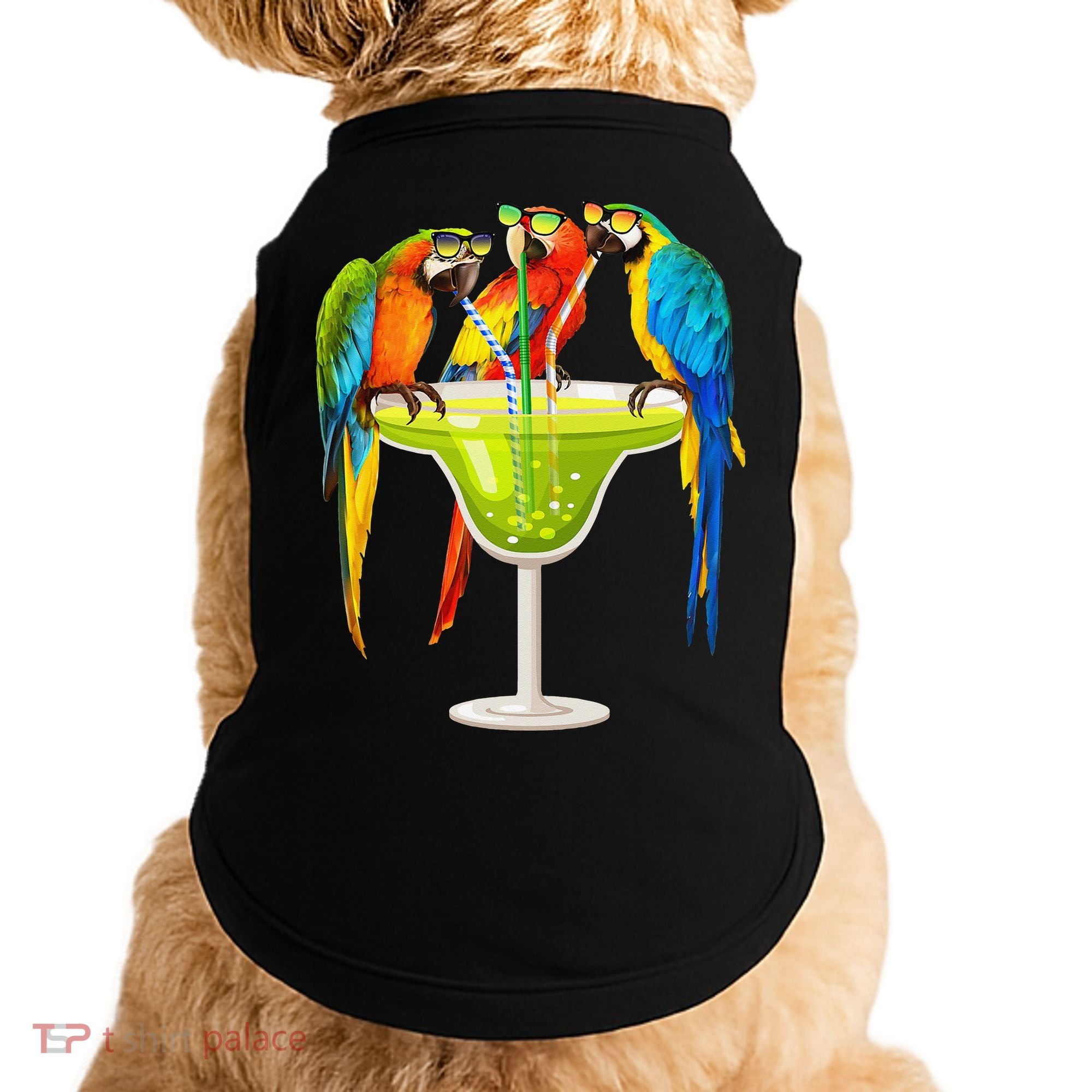 Parrots Drinking Margarita On Summer Vacation Birds Tee Gift Doggie Tank