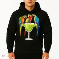 Parrots Drinking Margarita On Summer Vacation Birds Tee Gift Hoodie thumb 2