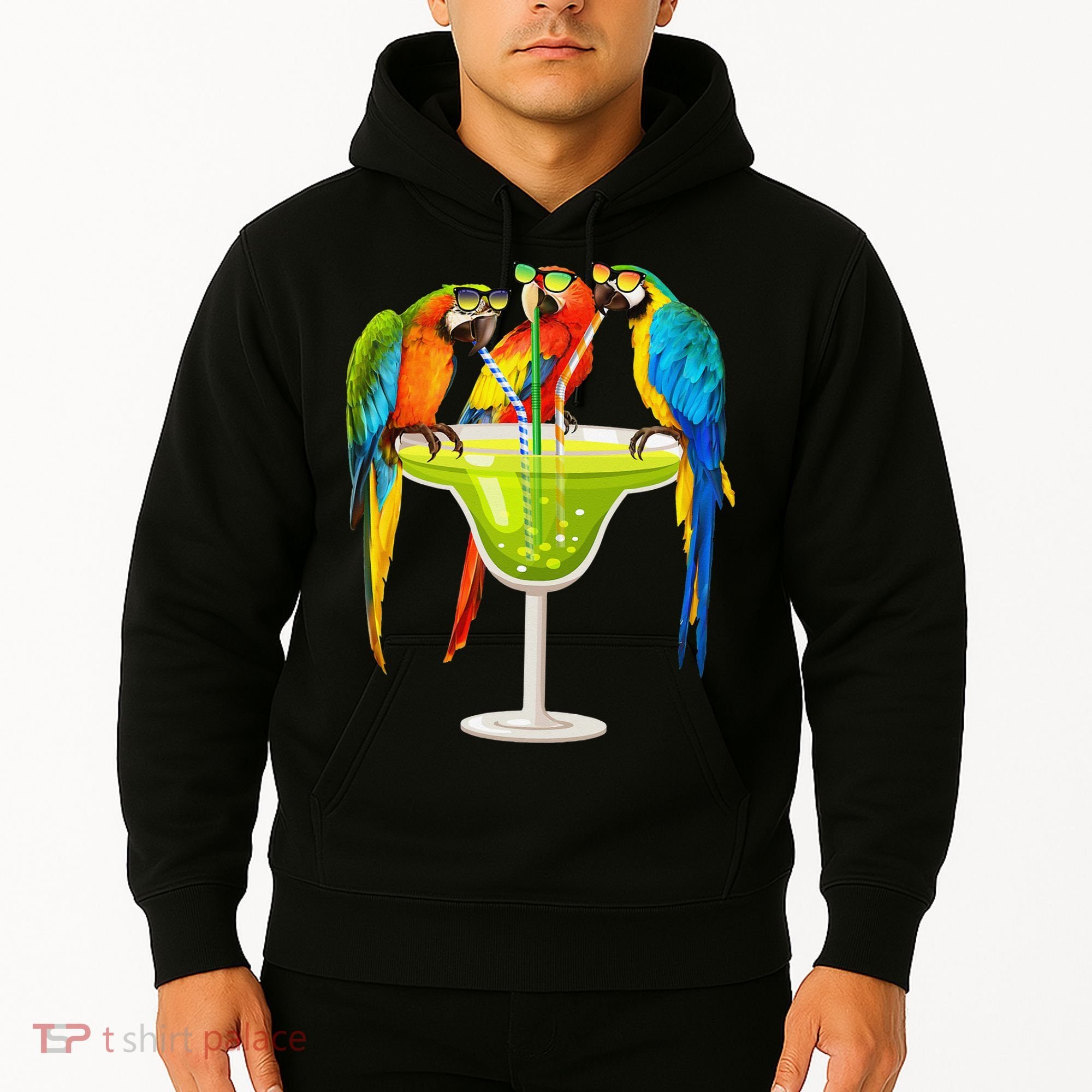 Parrots Drinking Margarita On Summer Vacation Birds Tee Gift Hoodie