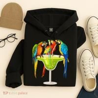 Parrots Drinking Margarita On Summer Vacation Birds Tee Gift Hoodie thumb 4