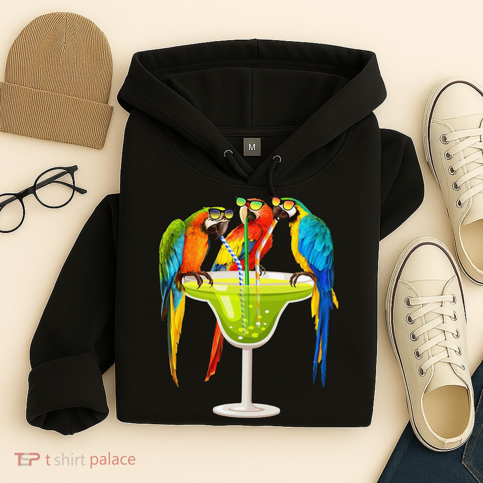 Parrots Drinking Margarita On Summer Vacation Birds Tee Gift Hoodie