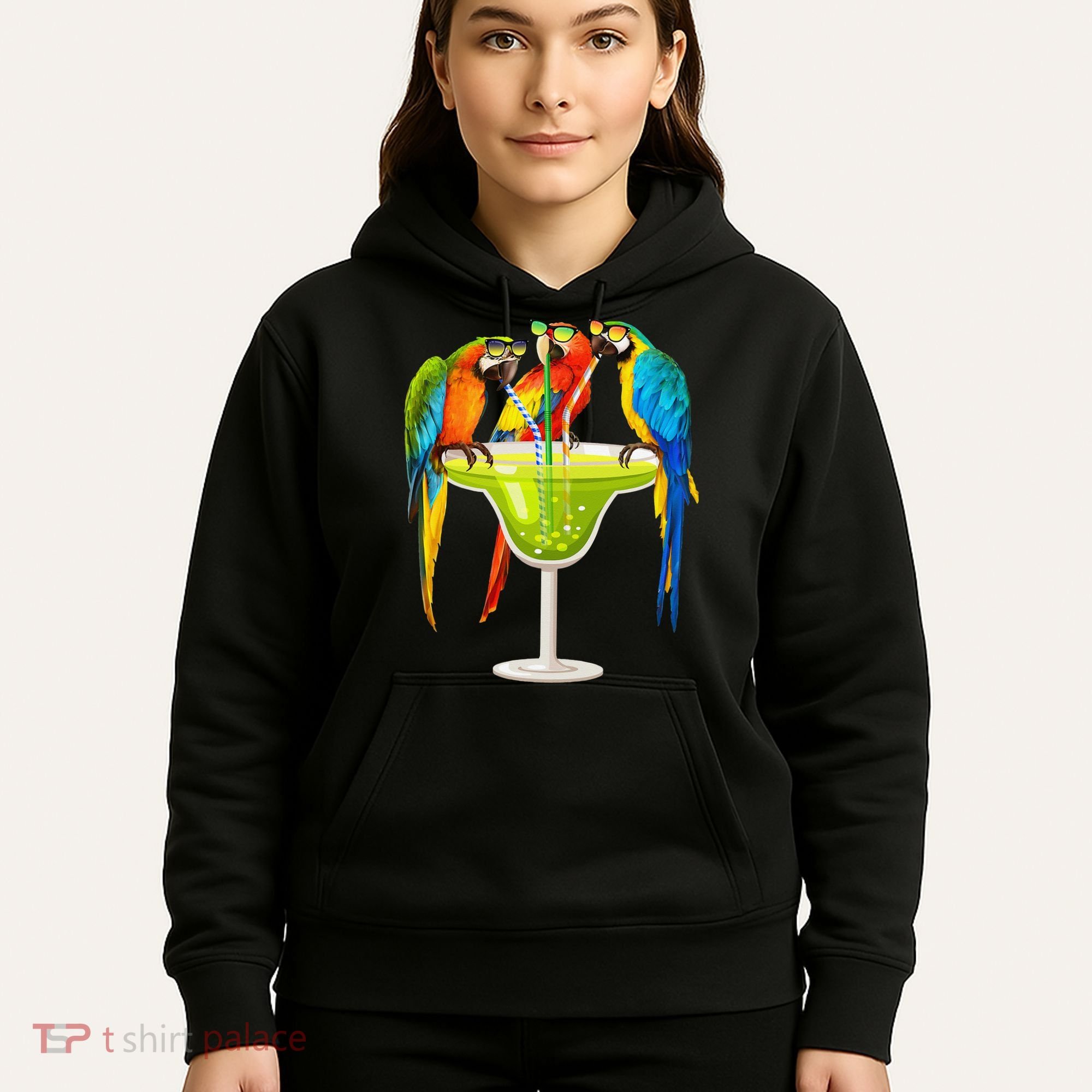 Parrots Drinking Margarita On Summer Vacation Birds Tee Gift Hoodie