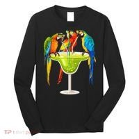 Parrots Drinking Margarita On Summer Vacation Birds Tee Gift Long Sleeve Shirt thumb 0