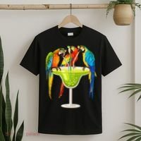 Parrots Drinking Margarita On Summer Vacation Birds Tee Gift T-Shirt thumb 2