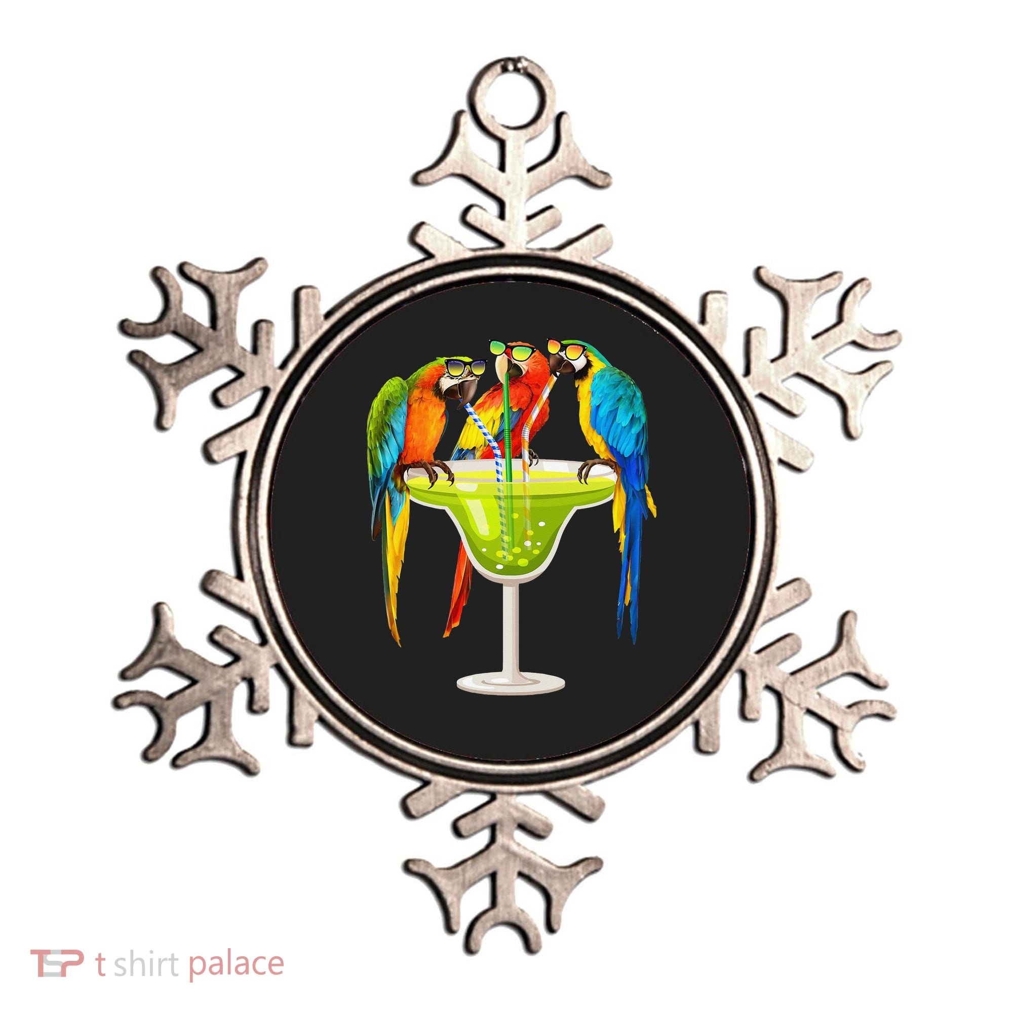 Parrots Drinking Margarita On Summer Vacation Birds Tee Gift Ornament