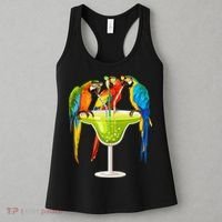 Parrots Drinking Margarita On Summer Vacation Birds Tee Gift Women's Tank Top thumb 3
