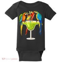Parrots Drinking Margarita On Summer Vacation Birds Tee Gift Baby Bodysuit thumb 0