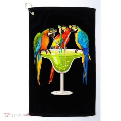 Parrots Drinking Margarita On Summer Vacation Birds Tee Gift Golf Towel