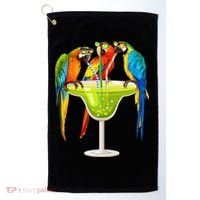 Parrots Drinking Margarita On Summer Vacation Birds Tee Gift Golf Towel thumb 0