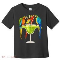 Parrots Drinking Margarita On Summer Vacation Birds Tee Gift Toddler T-Shirt thumb 0