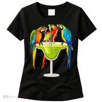 Parrots Drinking Margarita On Summer Vacation Birds Tee Gift Women's T-Shirt thumb 0