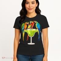 Parrots Drinking Margarita On Summer Vacation Birds Tee Gift Women's T-Shirt thumb 4