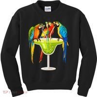 Parrots Drinking Margarita On Summer Vacation Birds Tee Gift Kids Sweatshirt thumb 0