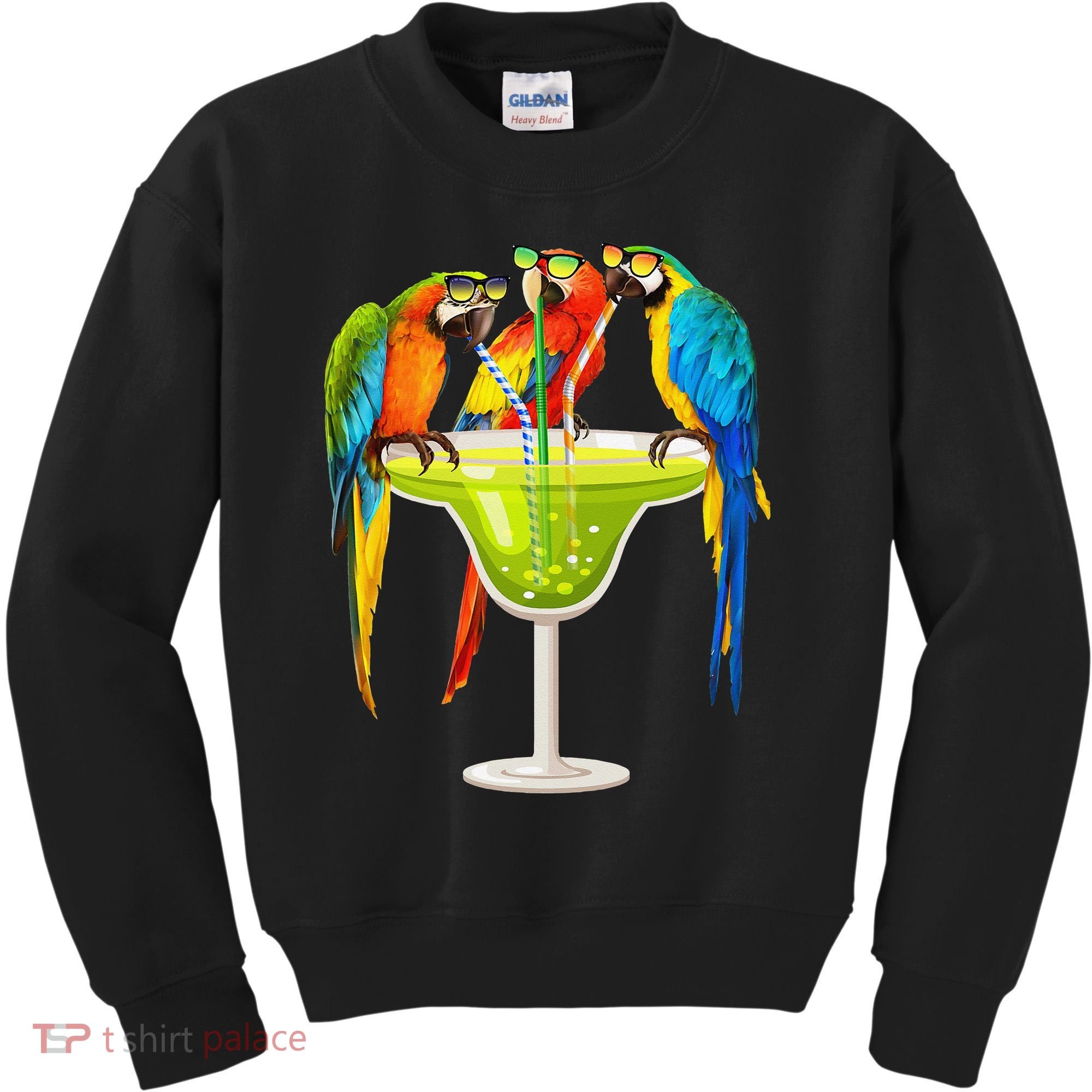 Parrots Drinking Margarita On Summer Vacation Birds Tee Gift Kids Sweatshirt