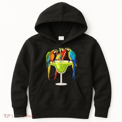 Parrots Drinking Margarita On Summer Vacation Birds Tee Gift Kids Hoodie