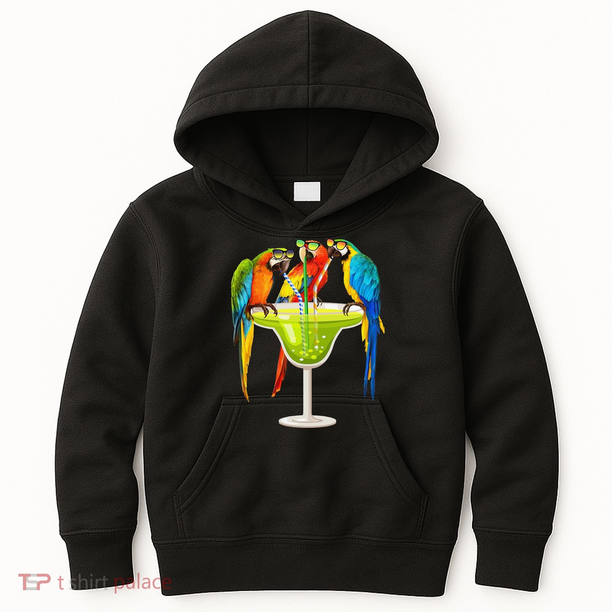 Parrots Drinking Margarita On Summer Vacation Birds Tee Gift Kids Hoodie