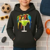 Parrots Drinking Margarita On Summer Vacation Birds Tee Gift Kids Hoodie thumb 2