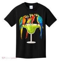 Parrots Drinking Margarita On Summer Vacation Birds Tee Gift Kids T-Shirt thumb 0